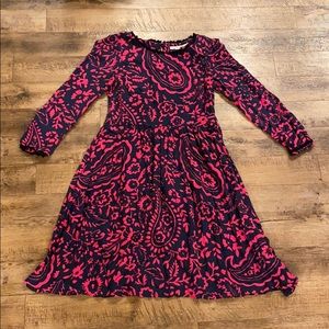 Boden Navy and Pink Dress Half Sleeve Size 6